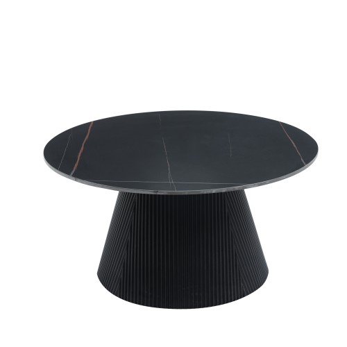 ΤΡΑΠΕΖΙ ΣΑΛΟΝΙΟΥ DUNCAN HM18022 01 ΚΕΡΑΜΙΚΟ TOP-MDF ΒΑΣΗ-ΜΑΥΡΟ Φ80x41Υεκ c490706