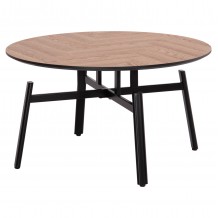 ΤΡΑΠΕΖΙ ΣΑΛΟΝΙΟΥ ΠΕΡΙΣΤΡΕΦΟΜΕΝΟ NORTON HM18035 03 ΜΕΤΑΛΛΟ ΜΑΥΡΟ-MDF TOP Φ80x45 5Υ c490721