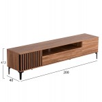 ΕΠΙΠΛΟ ΤΗΛΕΟΡΑΣΗΣ ΣΕΙΡΑ HARRY HM18008 01 ΜΕΛΑΜΙΝΗ ΦΥΣΙΚΟ ΞΥΛΟΥ-ΜΑΥΡΟ 200x40x47 5Υεκ c490806