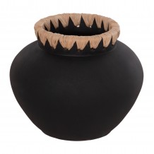 ΔΙΑΚΟΣΜΗΤΙΚΟ ΒΑΖΟ RENTON S HM4733 ΤΕΡΑΚΟΤΑ ΜΑΥΡH-ΠΛΕΞΗ ΨΑΘΑΣ ΣΤΟ ΣΤΟΜΙΟ Φ23x19Υεκ c490842