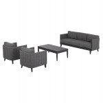 ΣΕΤ ΣΑΛΟΝΙ ΕΞΩΤΕΡΙΚΟΥ ΧΩΡΟΥ 4ΤΜΧ LARRY HM6188 01 ΑΛΟΥΜΙΝΙΟ ΣΚΟΥΡΟ ΓΚΡΙ- P E ΥΦΑΣΜΑ c490846