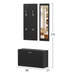 ΣΕΤ ΕΙΣΟΔΟΥ ΜΕ ΚΑΘΡΕΠΤΗ VERN HM2476 02 ΜΕΛΑΜΙΝΗ ΣΕ WENGE 80x27x175Υεκ c490985