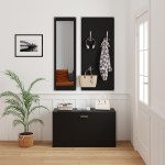 ΣΕΤ ΕΙΣΟΔΟΥ ΜΕ ΚΑΘΡΕΠΤΗ VERN HM2476 02 ΜΕΛΑΜΙΝΗ ΣΕ WENGE 80x27x175Υεκ c490985