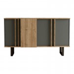 Μπουφές Amanda I pakoworld σε ανθρακί καρυδί απόχρωση 160x74x79εκ c491055