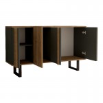 Μπουφές Amanda I pakoworld σε ανθρακί καρυδί απόχρωση 160x74x79εκ c491055