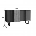 Μπουφές Amanda I pakoworld σε ανθρακί καρυδί απόχρωση 160x74x79εκ c491055