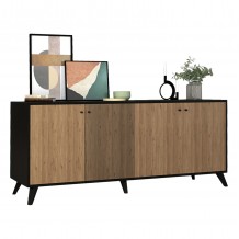 ΜΠΟΥΦΕΣ ΜΕΛΑΜΙΝΗΣ KRUDEN HM9446 11 ΜΑΥΡΟ ΦΥΣΙΚΟ 180x40x78 6Υεκ c491066