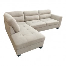 Γωνιακός καναπές δεξιά γωνία Camile pakoworld ύφασμα σε μπεζ απόχρωση 270x174x95εκ c491078