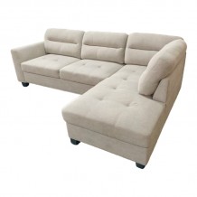 Γωνιακός καναπές αριστερή γωνία Camile pakoworld ύφασμα σε μπεζ απόχρωση 270x174x95εκ c491081