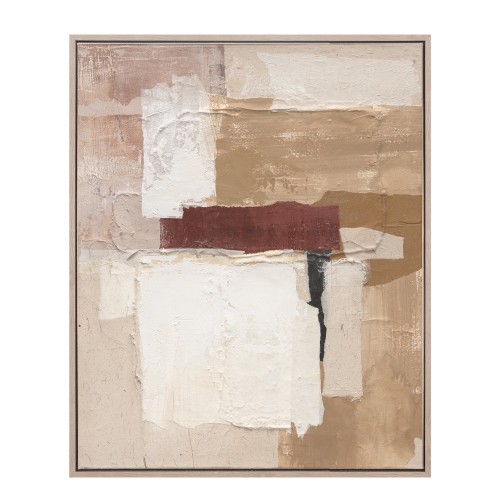 EMBRACE THE HAPPINESS ΠΙΝΑΚΑΣ ΔΙΑΚΟΣΜΗΣΗΣ 80x100x5 ΚΑΜΒΑΣ ΜΠΕΖ TERRACOTTA ΞΥΛΟ ΦΥΣΙΚΟ c491287