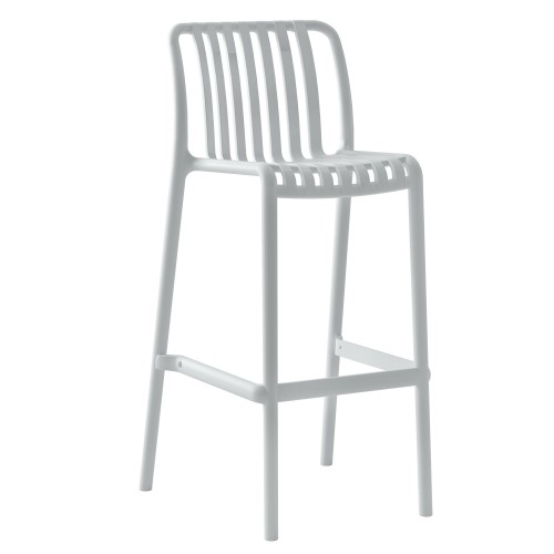 Σκαμπό Bar ArteLibre TAHITI Λευκό PP 47x38x102cm c491327