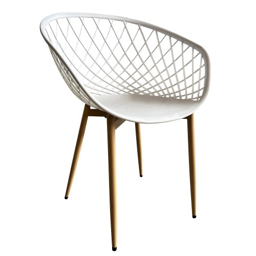 Καρέκλα Κήπου ArteLibre BALI Λευκό Φυσικό PP Μέταλλο 62x42x82cm c491328
