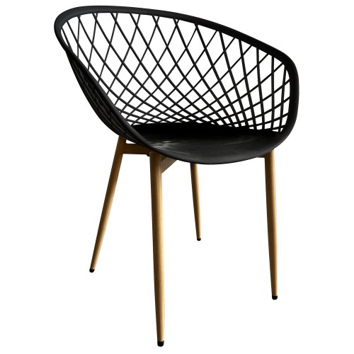 Καρέκλα Κήπου ArteLibre BALI Μαύρο Φυσικό PP Μέταλλο 62x42x82cm c491329