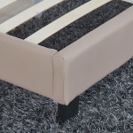 Κρεβάτι ArteLibre AZALEA Capuccino PU 213x131x88cm Στρώμα 120x200cm c491403