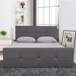 Κρεβάτι ArteLibre ANEMONE Γκρι PU 216x160 5x93cm Στρώμα 150x200cm c491404