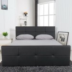 Κρεβάτι ArteLibre ANEMONE Μαύρο PU Με Αποθηκευτικό Χώρο 217 5x170 5x100cm Στρώμα 160x200cm c491405