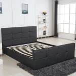 Κρεβάτι ArteLibre ANEMONE Μαύρο PU Με Αποθηκευτικό Χώρο 217 5x170 5x100cm Στρώμα 160x200cm c491405