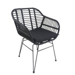 Καρέκλα Κήπου ArteLibre ACTORIUS Μαύρο Μέταλλο Rattan 57x53x81cm c491420