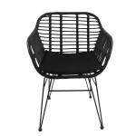 Καρέκλα Κήπου ArteLibre ACTORIUS Μαύρο Μέταλλο Rattan 57x53x81cm c491420