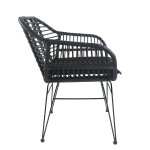 Καρέκλα Κήπου ArteLibre ACTORIUS Μαύρο Μέταλλο Rattan 57x53x81cm c491420