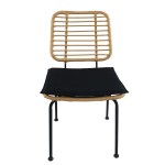 Καρέκλα Κήπου ArteLibre ATIUS Φυσικό Μαύρο Μέταλλο Rattan 46 5x55x86cm c491422