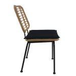 Καρέκλα Κήπου ArteLibre ATIUS Φυσικό Μαύρο Μέταλλο Rattan 46 5x55x86cm c491422