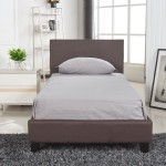 Κρεβάτι ArteLibre AZALEA Σκούρο Καφέ PU 213x101x88cm Στρώμα 90x200cm c491426