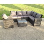 BALI Set Wicker 6 θέσεων 1 Τραπέζι 1 Καναπέ 2θ 2 Σκαμπό 2 καθίσματα 1θ Απόχρωση Γκρι c491444