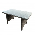 ARIZONA Τραπέζι Dining Βεράντας - Κήπου ALU Wicker Grey Brown Γυαλί Tempered 5mm c491458