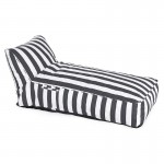 TACO MAX Πουφ Ξαπλώστρα Ανάκλιντρο 100 Αδιάβροχο Ύφασμα Ριγέ Άσπρο Γκρι c491469