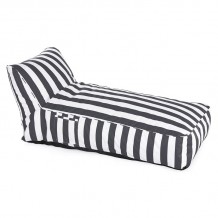 TACO MAX Πουφ Ξαπλώστρα Ανάκλιντρο 100 Αδιάβροχο Ύφασμα Ριγέ Άσπρο Γκρι c491469