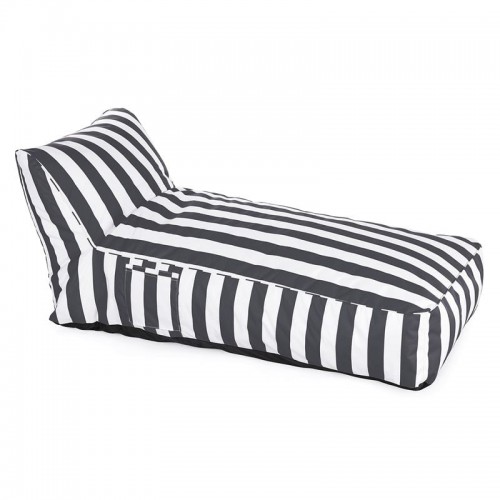 TACO MAX Πουφ Ξαπλώστρα Ανάκλιντρο 100 Αδιάβροχο Ύφασμα Ριγέ Άσπρο Γκρι c491469