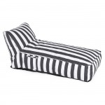 TACO MAX Πουφ Ξαπλώστρα Ανάκλιντρο 100 Αδιάβροχο Ύφασμα Ριγέ Άσπρο Γκρι c491469