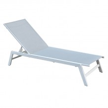 CORTE Ξαπλώστρα K D Μέταλλο Βαφή Άσπρο Textilene Ανοιχτό Γκρι SET 2τμχ c491498