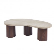 LAMBERT Τραπεζάκι Σαλονιού-Καθιστικού ΜDF Απόχρωση Natural Stone-Καρυδί c491509