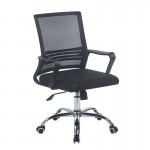 BF2110-W Πολυθρόνα Γραφείου Μέταλλο Χρώμιο Mesh Μαύρο 59x62x90/100cm c491537