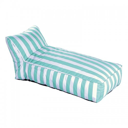 TACO MAX Πουφ Ξαπλώστρα Ανάκλιντρο 100 Αδιάβροχο Ύφασμα Ριγέ Άσπρο Τιρκουάζ c491538