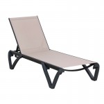 CAPRI K D Ξαπλώστρα Αλουμίνιο Μαύρο PP-UV Μαύρο - Textilene Cappuccino SET 2τμχ c491558