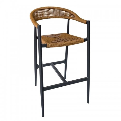 MADY Σκαμπό Bar ALU Ανθρακί Rope Wicker Φυσικό c491562