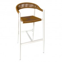 MADY Σκαμπό Bar ALU Άσπρο Rope Wicker Φυσικό c491563