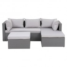 CORNER Set Wicker Γωνία με Σκαμπό Απόχρωση Ανοιχτό Γκρι c491566 CORNER Set Wicker Γωνία με Σκαμπό Απόχρωση Ανοιχτό Γκρι c491566