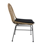 Καρέκλα Κήπου ArteLibre ACCIUS Φυσικό Μαύρο Μέταλλο Rattan 49x56x84cm c491815