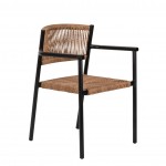 Πολυθρόνα Κήπου ArteLibre INGA Μαύρο Φυσικό Αλουμίνιο Rattan 55 5x50x77 5cm c491820