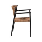 Πολυθρόνα Κήπου ArteLibre INGA Μαύρο Φυσικό Αλουμίνιο Rattan 55 5x50x77 5cm c491820