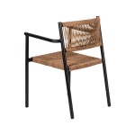 Πολυθρόνα Κήπου ArteLibre INGA Μαύρο Φυσικό Αλουμίνιο Rattan 55 5x50x77 5cm c491820