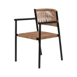 Πολυθρόνα Κήπου ArteLibre INGA Μαύρο Φυσικό Αλουμίνιο Rattan 55 5x50x77 5cm c491820