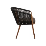 Πολυθρόνα Κήπου ArteLibre LOFOI Μαύρο Καφέ Αλουμίνιο Rattan 60x62x81cm c491821