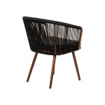 Πολυθρόνα Κήπου ArteLibre LOFOI Μαύρο Καφέ Αλουμίνιο Rattan 60x62x81cm c491821