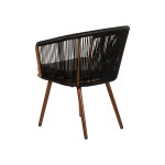 Πολυθρόνα Κήπου ArteLibre LOFOI Μαύρο Καφέ Αλουμίνιο Rattan 60x62x81cm c491821