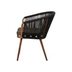 Πολυθρόνα Κήπου ArteLibre LOFOI Μαύρο Καφέ Αλουμίνιο Rattan 60x62x81cm c491821